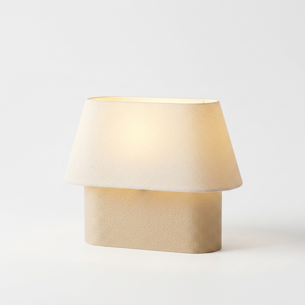 Calona Minimalist Dokulu Bej Masa Lambası | Modern Gece Lambası